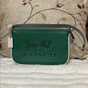 Coach Nolita 19 Pebble Mulit Green Leather Purse/Wristlet